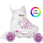 RASK Splash 3i1 justerbare børnerulleskøjter med LED lys – hvid tri-skate og inliners