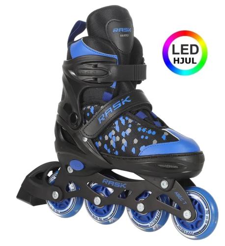 Blå RASK Splash rulleskøjter med LED lys til børn, justerbar størrelse, komfortable.